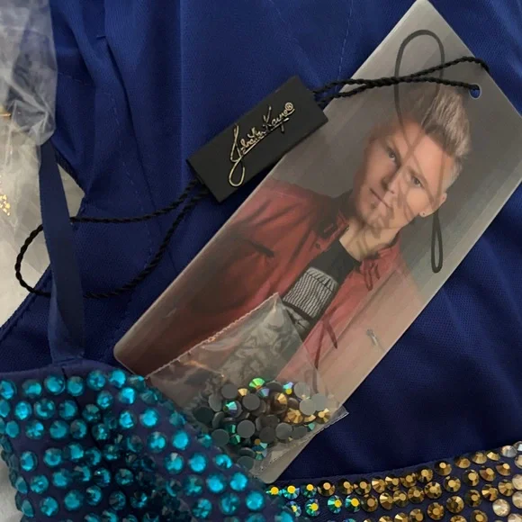 Johnathan Kayne Royal Blue Sequin Prom/Pagenat Dress size 0-2 - Picture 5 of 11